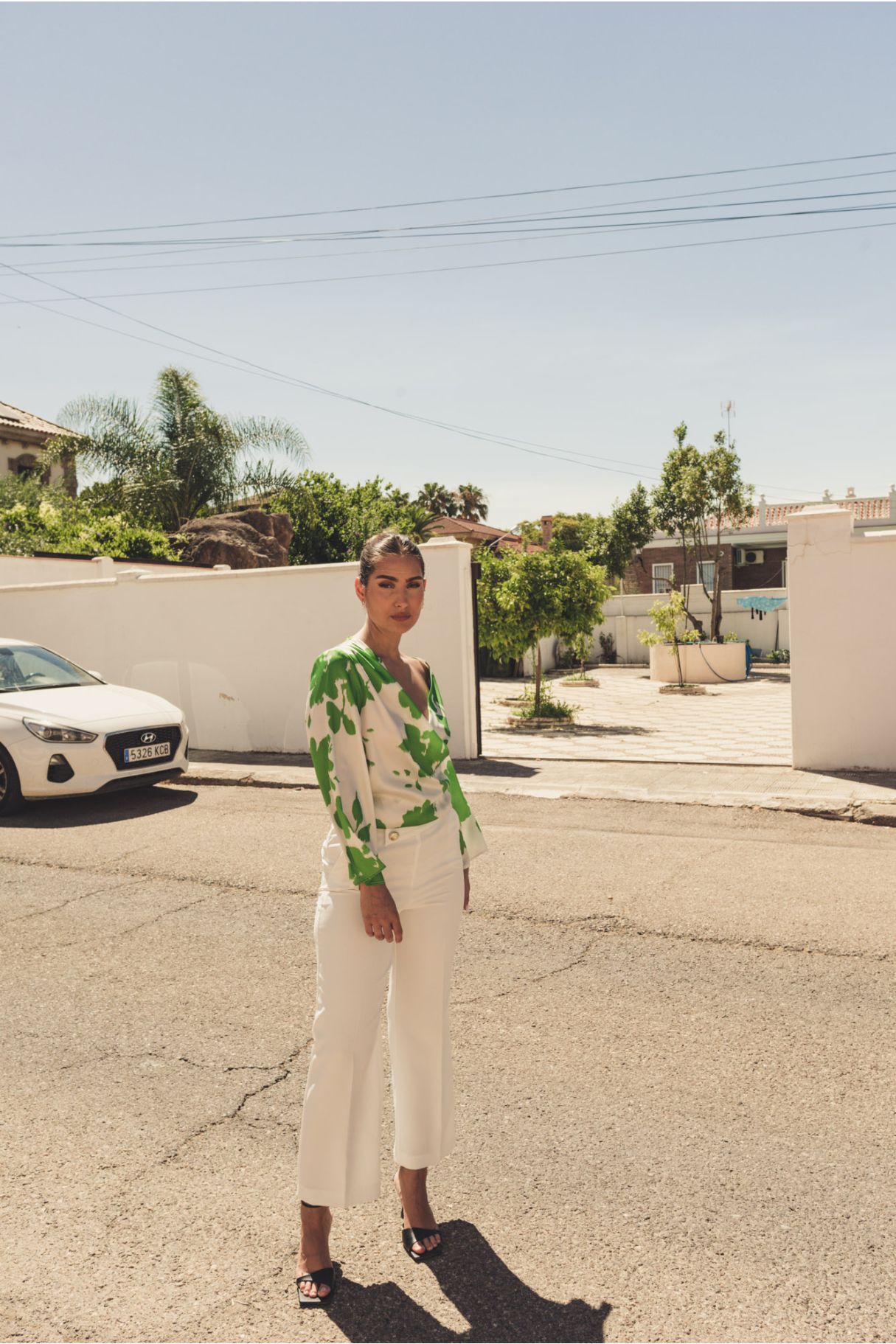 BLUSA ESTAMPADA FLORAL VERDE