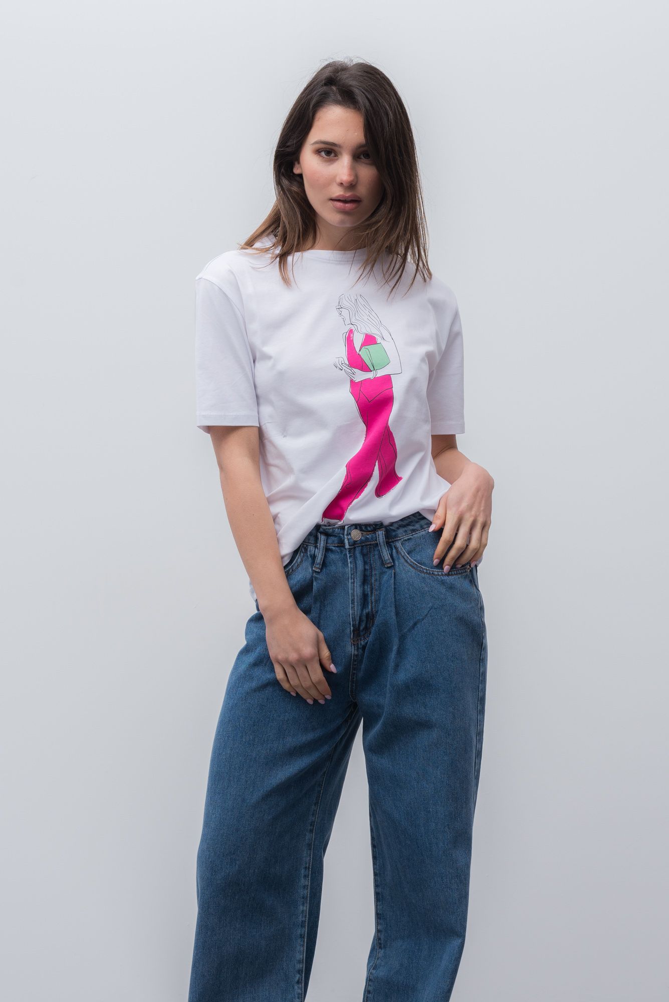 T-SHIRT ESTAMPA ROSA