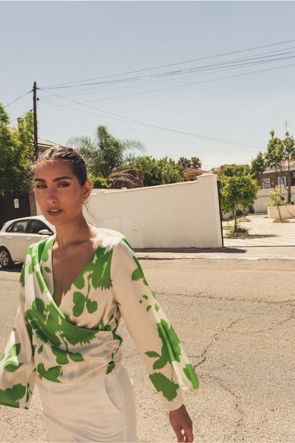 BLUSA ESTAMPADA FLORAL VERDE