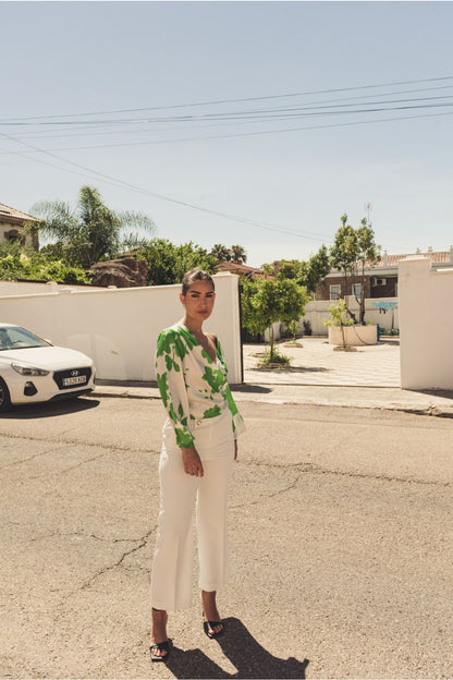 BLUSA ESTAMPADA FLORAL VERDE